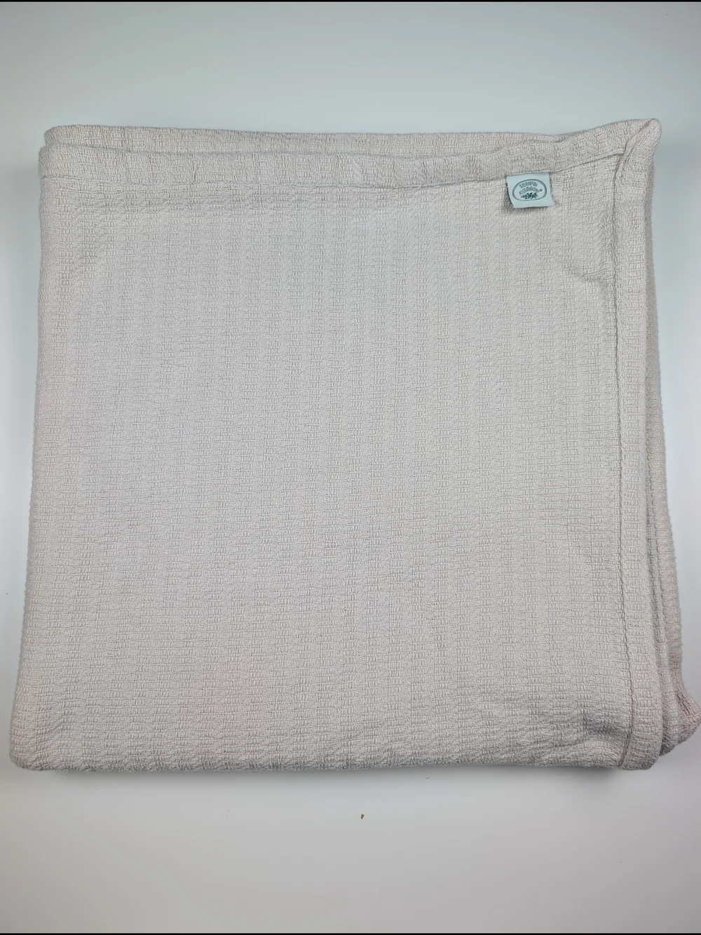 Laura Ashley Woven Basketweave Blanket Full Queen Beige 84x84